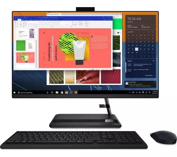 LenovoIdeaCentre AIO 3i 21.5-Inch FHD All-in-One Desktop PC (Intel Pentium Gold 7505, 8GB RAM, 256GB SSD M2 NVMe, Intel UHD Graphics, Windows 11) - Black
