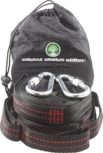 Walkabout Adventure Outfitters Adjustable Hammock Tree Straps with Two Carabiners. Extra Long Lightweight Suspension Kit. Made from 100% Heavy Duty No-Stretch Polyester.