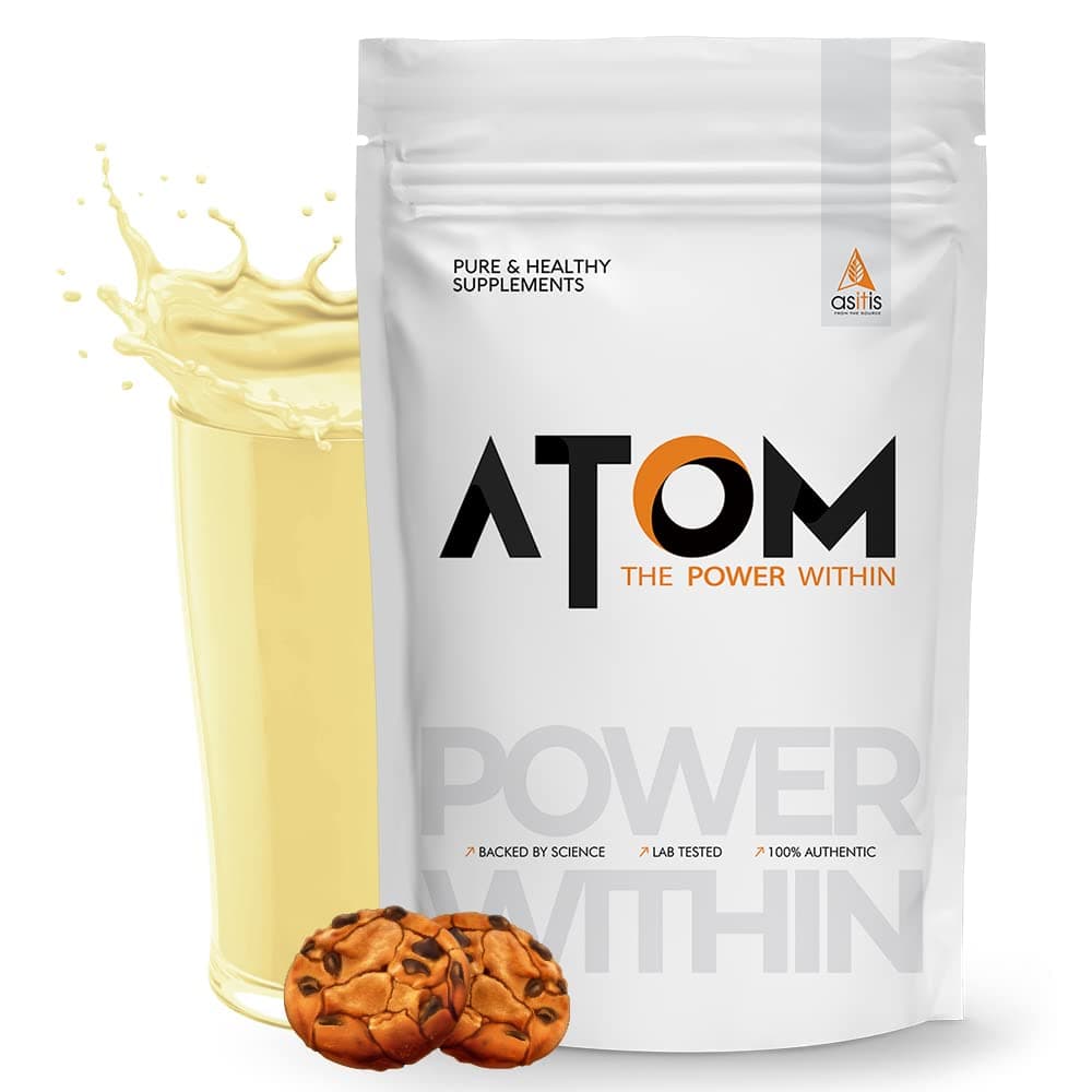 ATOM Performance Whey 1Kg | With Safed Musli & Mucuna Pruriens | For Faster Recovery | Highly Bioavailable | Cookie delight flavor