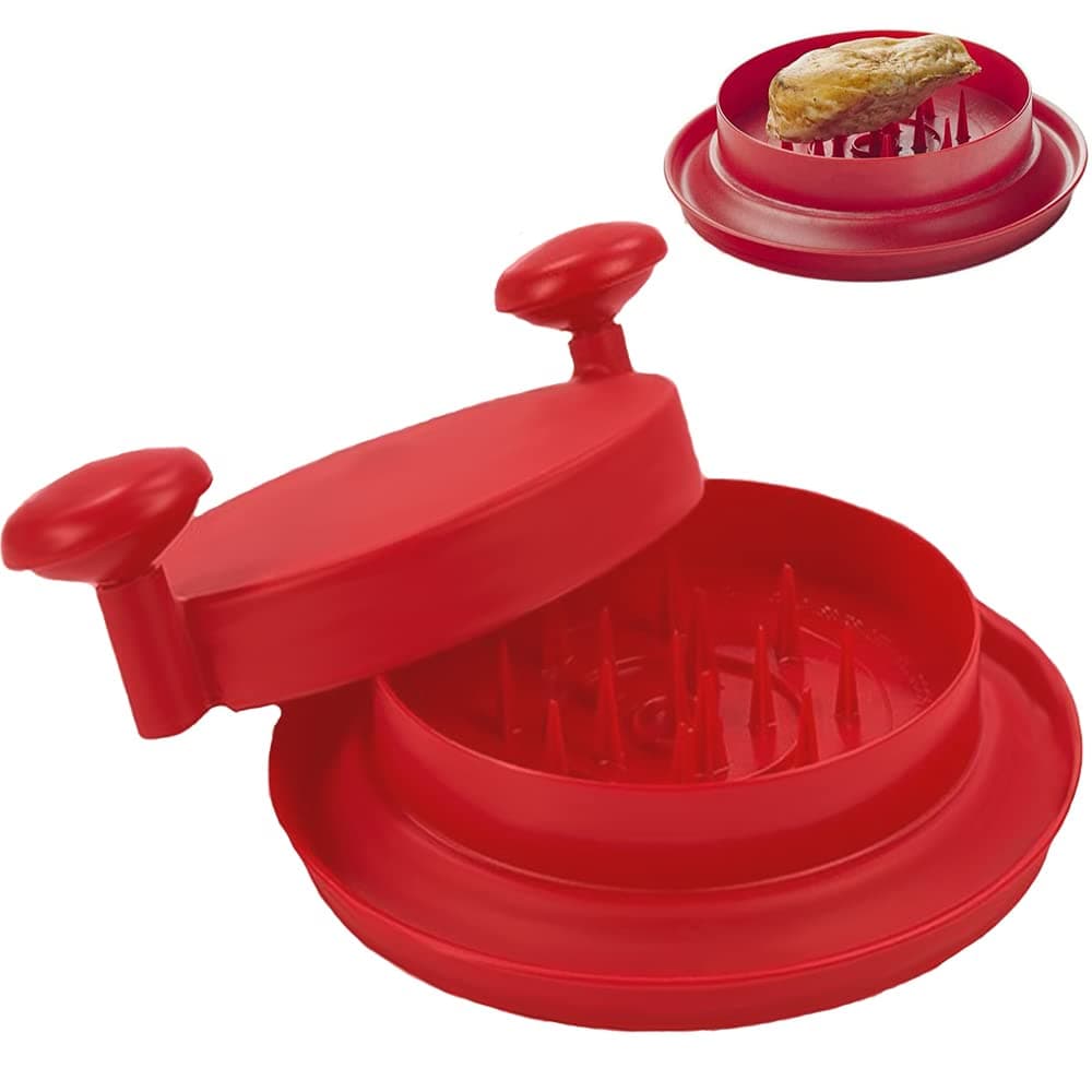 10.3in Chicken Breast Shredder Mincer Mincer Tool with Handle and Anti-Slip Bottom Mat for Pork Red Beef Chicken Breast Substitute for Bear Claw (Red)