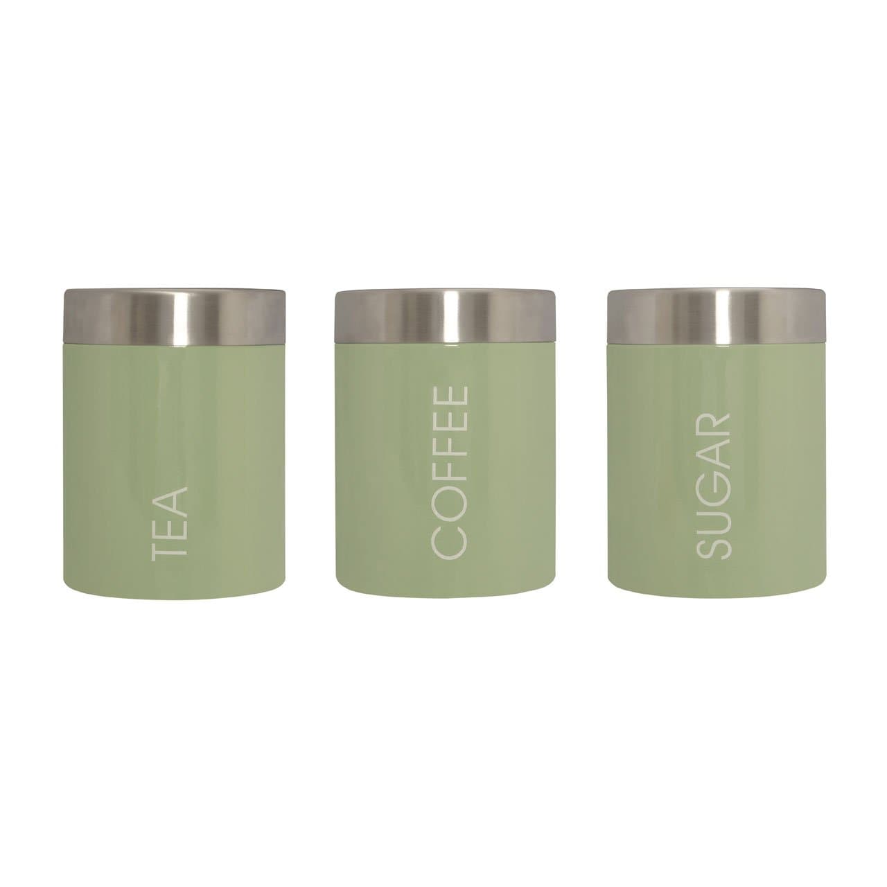 STUNNING RETRO DESIGN 3 PIECE TEA COFFEE SUGAR CANISTER SET, AVAILABLE IN BLACK,CREAM,RED,Lime Green,Purple,White AND RED. - LIBERTY … (Pistachio Enamel)