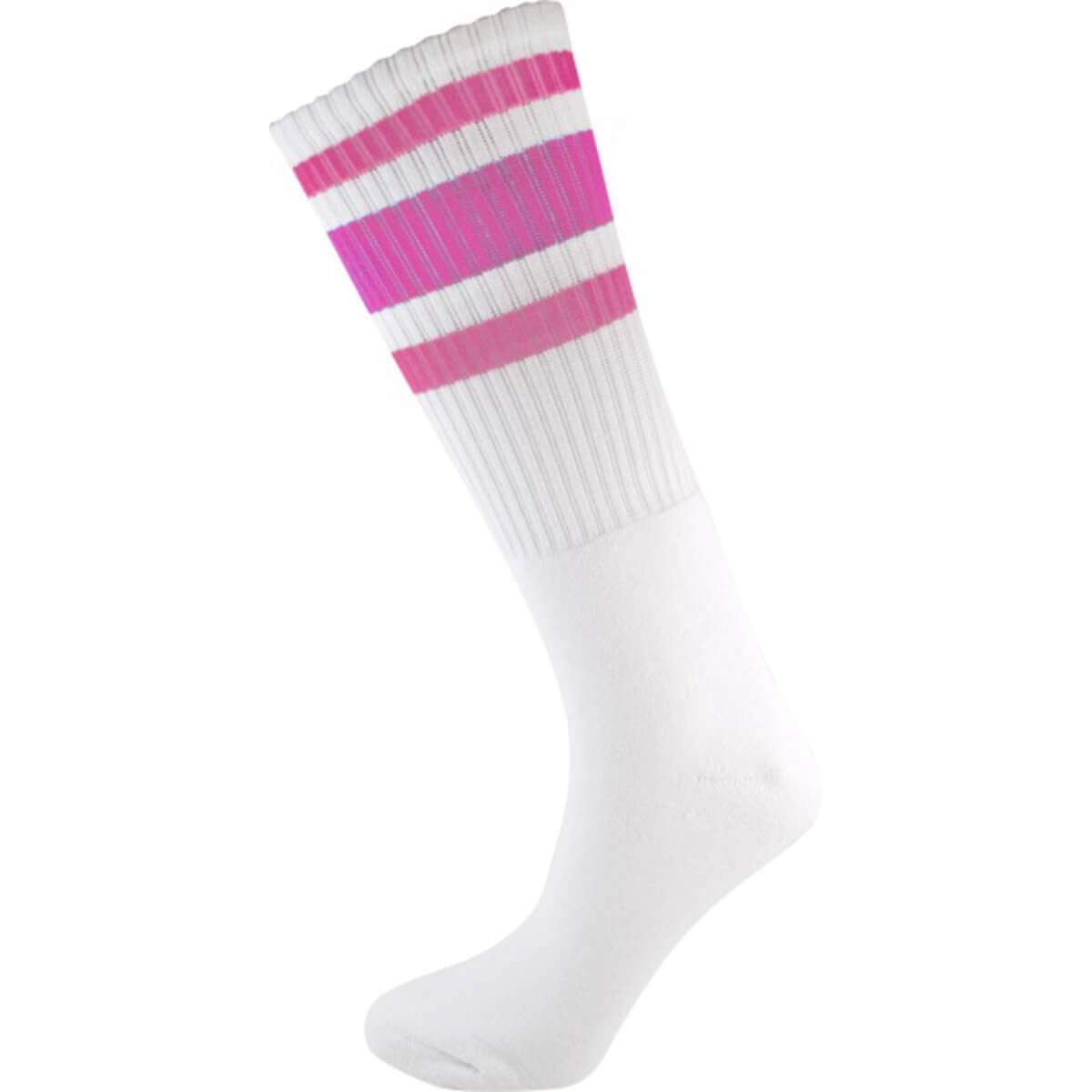 Socco Knee High White/Pink Socks (Size: 5 - 9) - Single Pair