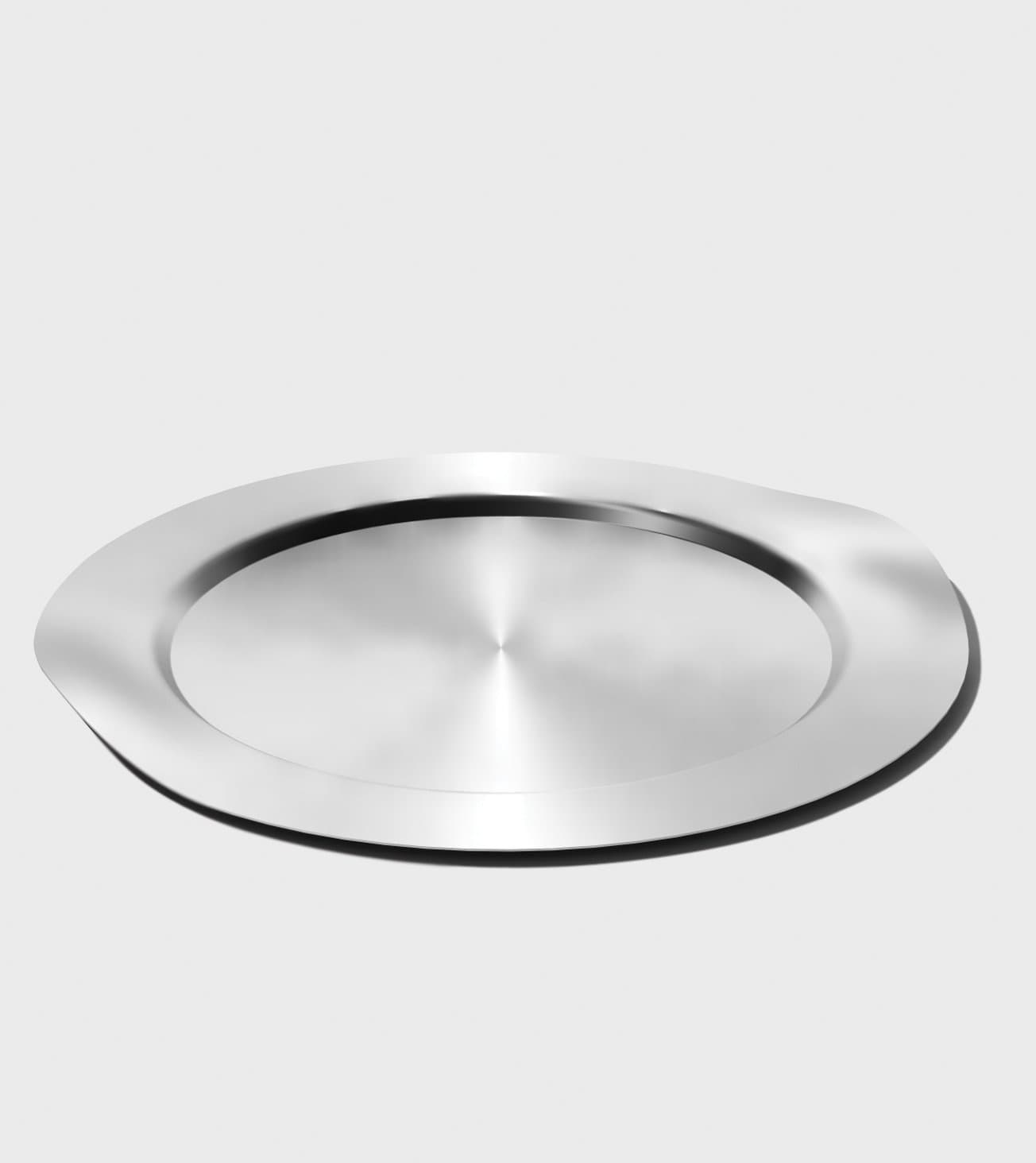 Mod18 Steelworks 16" Round Serving Tray, Brushed Stainless