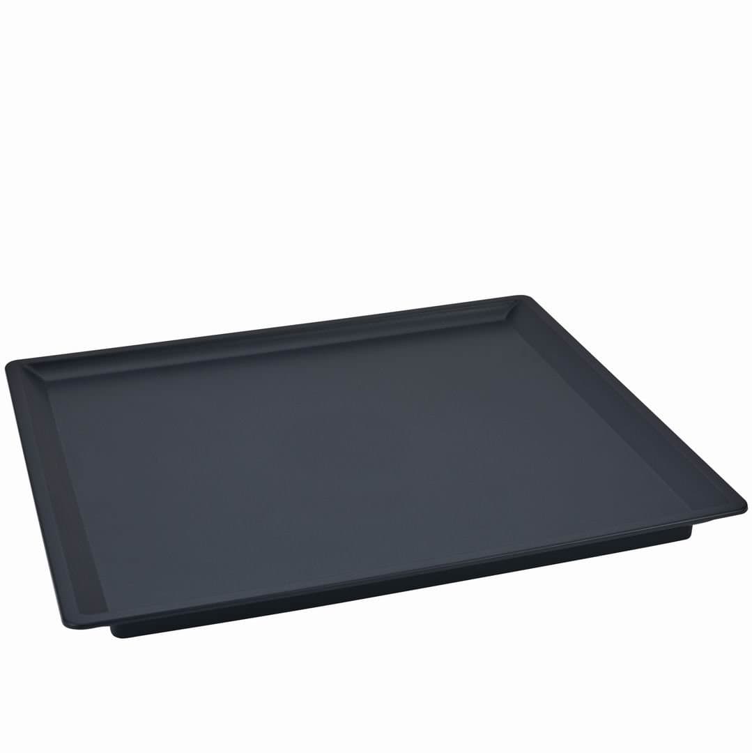 VINN DUNN Roche Welcome Tray Black with Bottom Plastic Serving Tray,Rectangular Plastic Cutlery Tray with Non-Slip Feet
