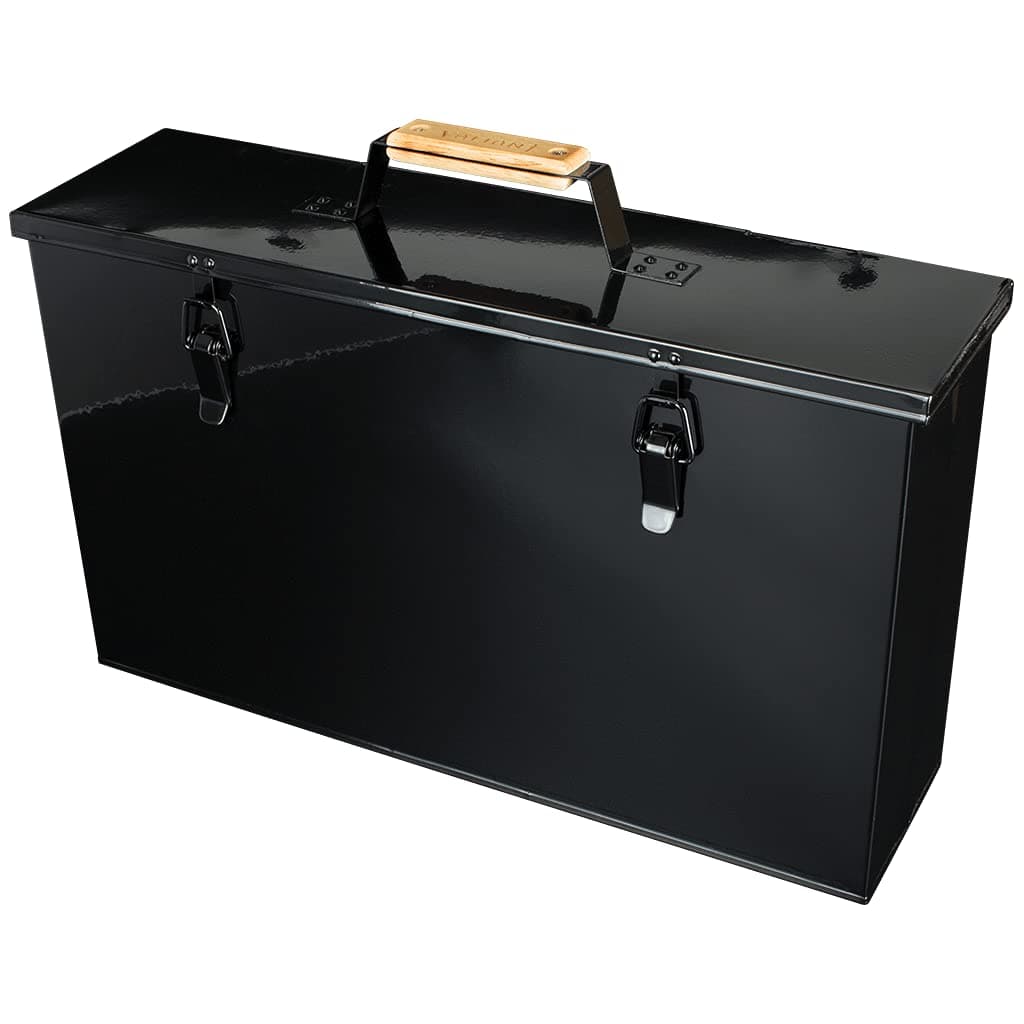 Valiant Fireside Metal Ash Carrier, Black, 45cm x 26cm x 12cm