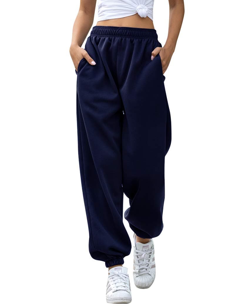 HeSaYep Women's High Waisted Sweatpants Workout Active Joggers Pants Baggy Lounge Bottoms