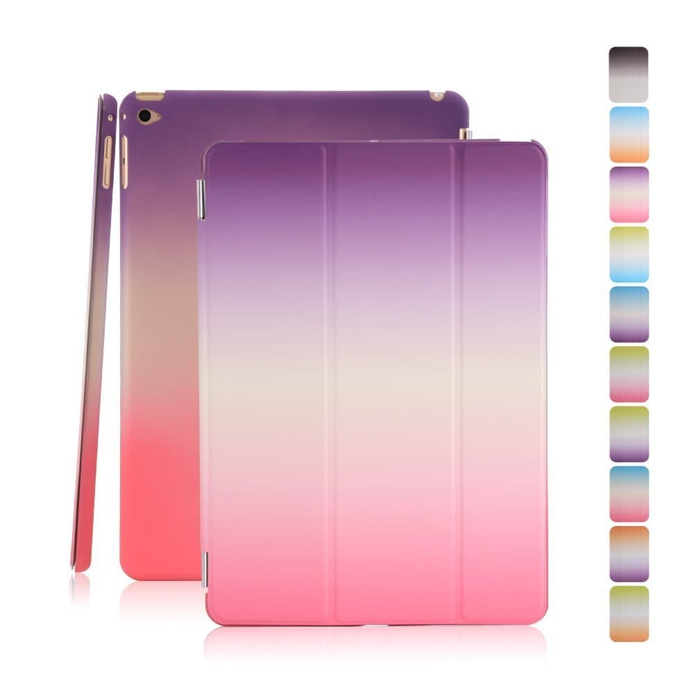 iPad Mini 4 Case - Segro [Rainbow Series] Ultra Slim Stand Smart Case with Detachable Translucent Back Cover Auto Wake / Sleep for Apple iPad Mini 4, Rose/Purple