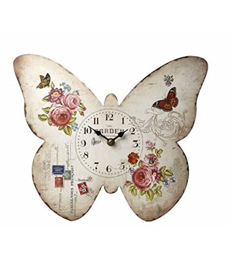 Heaven Sends Shabby Chic Postcard Design Wall Clock Butterfly – 29 x 24 cm