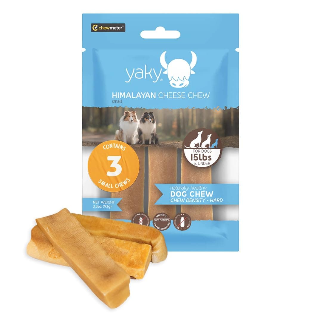 Yaky Cheese Chews | Long Lasting, Stain Free, Protein Rich, Low Odor | 100% Natural, Healthy & Safe | No Lactose, Gluten Or Grains | SMALL | for Dogs 15 Lbs & Smaller