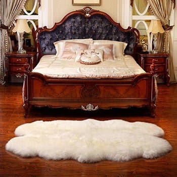 Windward Natural Sheepskin Plush Area Rug Bright White Color Approx 73"x43" Extra Soft Touch of Luxury