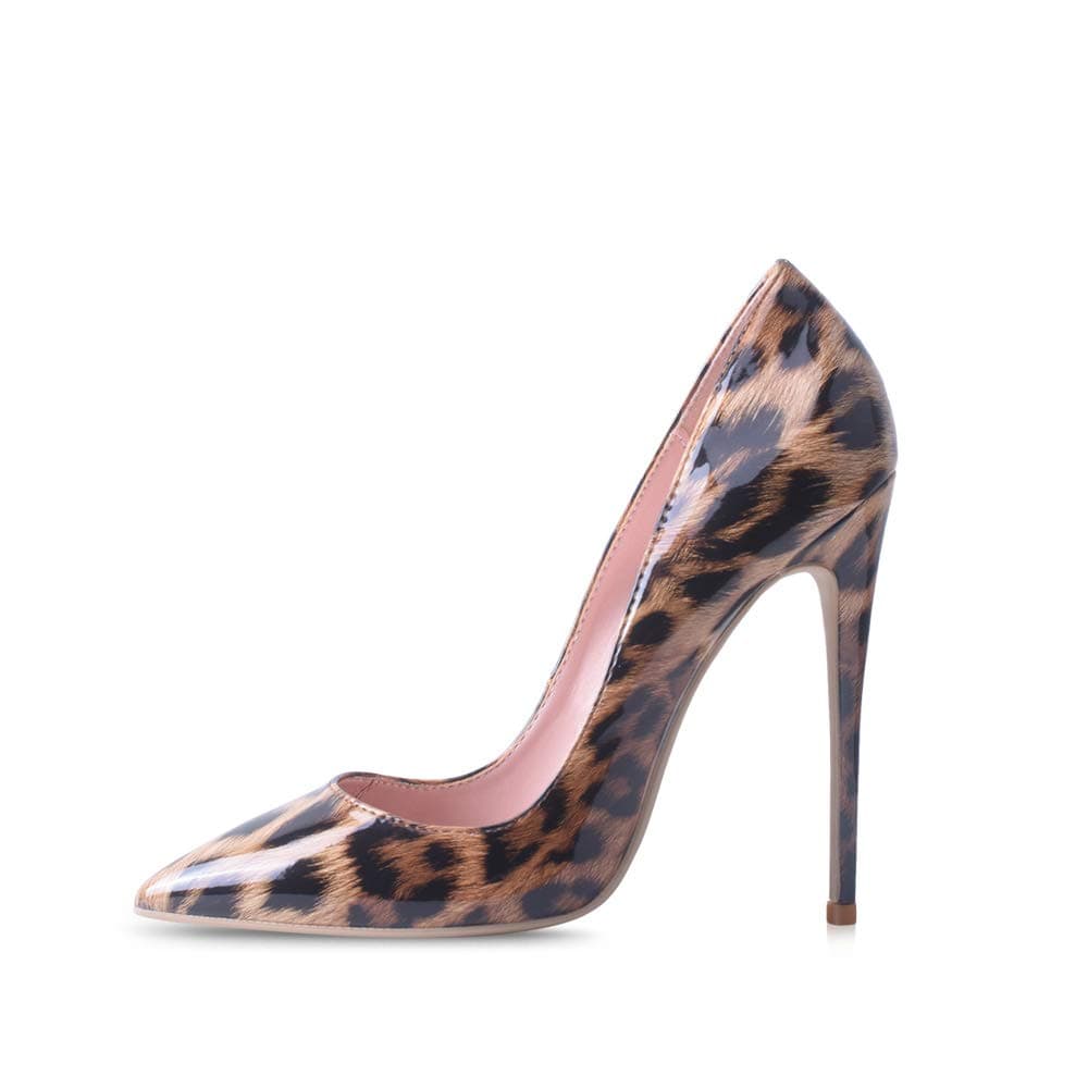 Elisabet Tang Women Pumps, Pointed Toe High Heel 4.7 inch/12cm Party Stiletto Heels Shoes Leopard 5