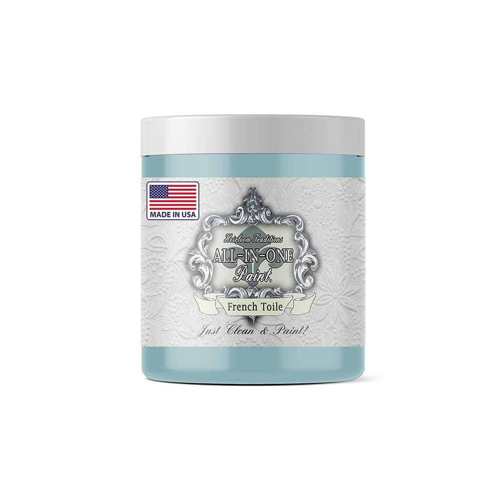 ALL-IN-ONE Paint, Durable cabinet and furniture paint. Built in primer and top coat, no sanding needed. Includes our 30 featured color card - French Toile, 8oz Sample