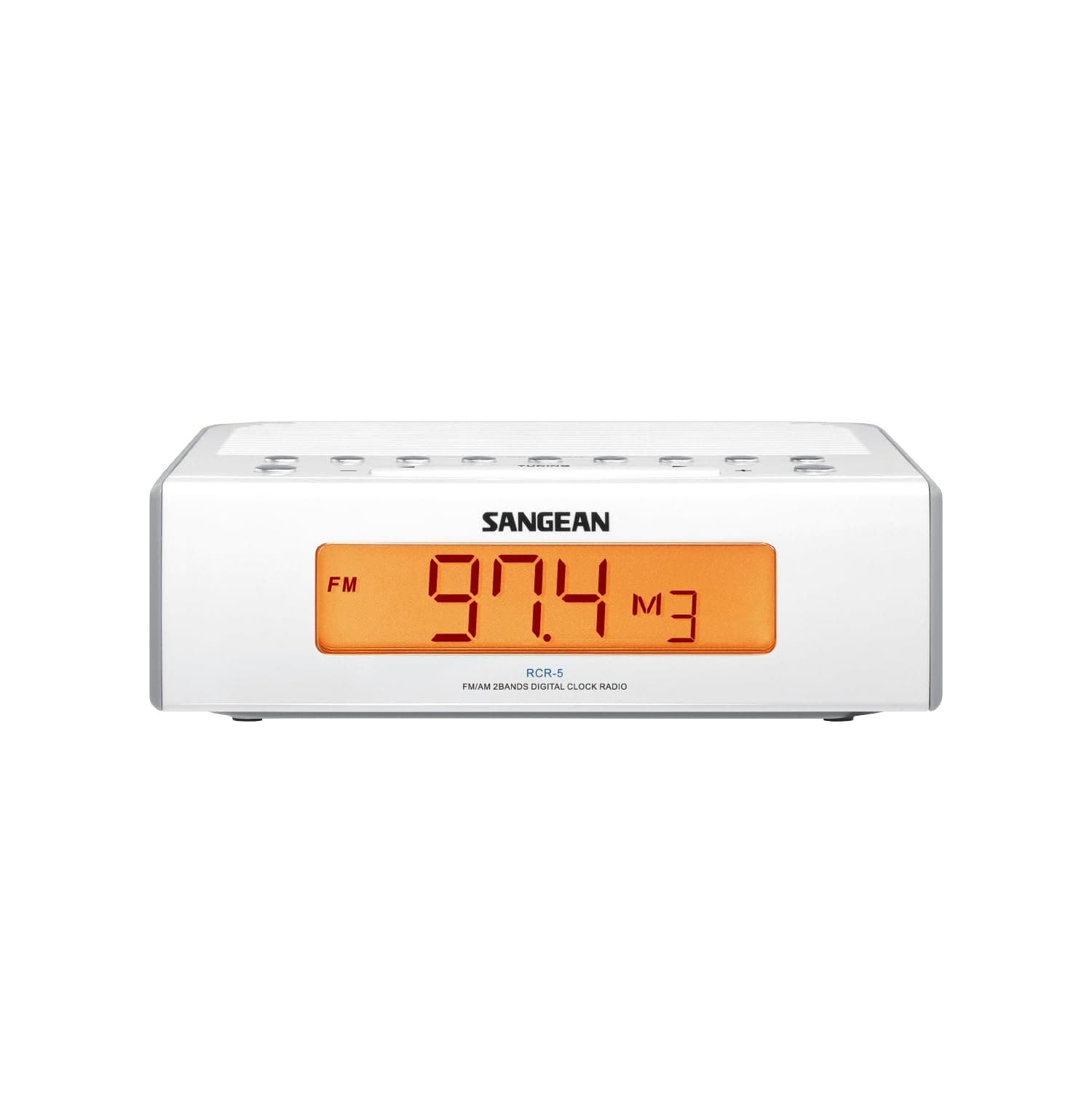RCR-5 Digital AM/FM Clock Radio, White
