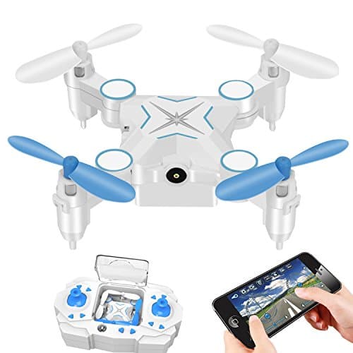 CrossRace RC Drone Foldable Mini WiFi FPV Quadcopter Drone with 720P HD Camera Live Video Headless Mode 2.4G 4CH RTF APP Remote Control Helicopter Drone