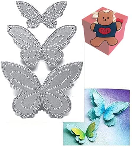 3PCS Butterfly Metal Die Cuts，Butterfly Party Festival Cutting Dies Cut Stencils for DIY Scrapbooking Photo Album Decorative Embossing Paper Dies for Card Making Templated+Cute Brooch Pin…