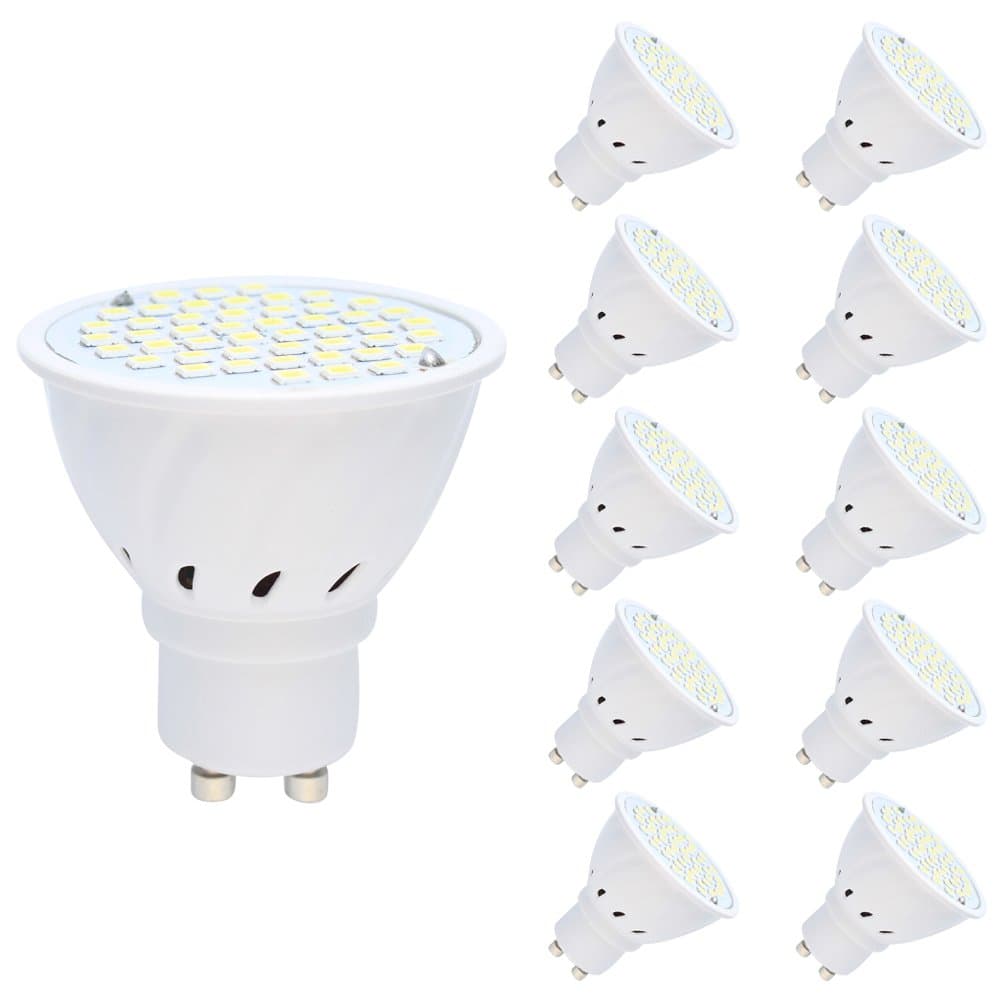 10X GU10 LED Bulbs 2.5W, 20W Equivalent, Cool White 6500K Spotlight Bulb GU10 Base, Led Light Bulbs,48-SMD2835 LEDs [Energy Class A+]