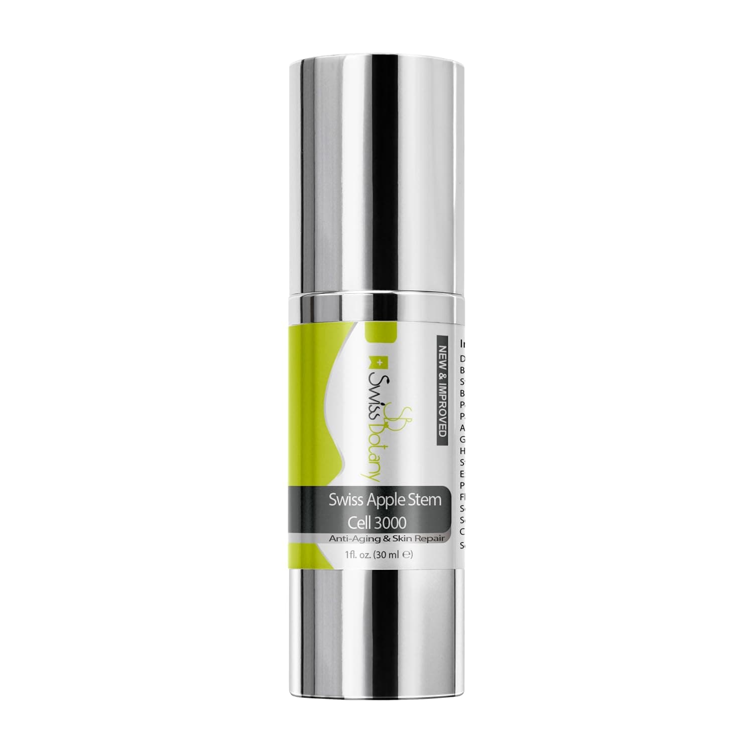Swiss Botany Apple Stem Cell 3000 Fights Fine Lines On Face and Neck From Aging - Helps Rejuvenate the Skin for a Younger & More Elastic Look and Feel. Best Anti-Aging Skin Solution