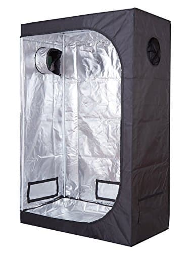 Anjeet 120"x120"x80" 96"x48"x80" 48"x48"x80" 48"x24"x72" 24"x24"x48" Reflective Mylar Hydroponic Grow Tent For Indoor Plant Growing LED Light HPS Lamp Non Toxic Hut (48"x24"x72")