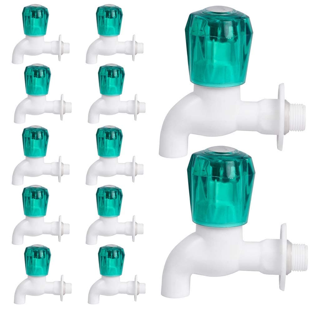 SOCCER Heavy Duty Crystal Plastic PVC Bib Cock Water Tap (Green)