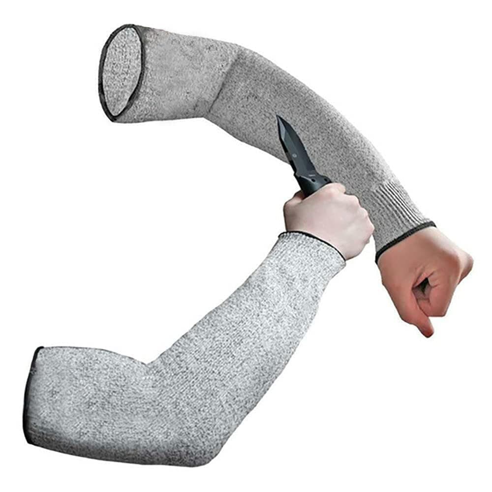 Cut Resistant Safety Arm Sleeves, Level 5 Protection Work Arm Wrist Sleeve Gloves Anti Cut Guard Bracers Protector Forearm Wrist Arm Protector Sleeve Gloves For Arms Elbows Skin Safety (35cm)…