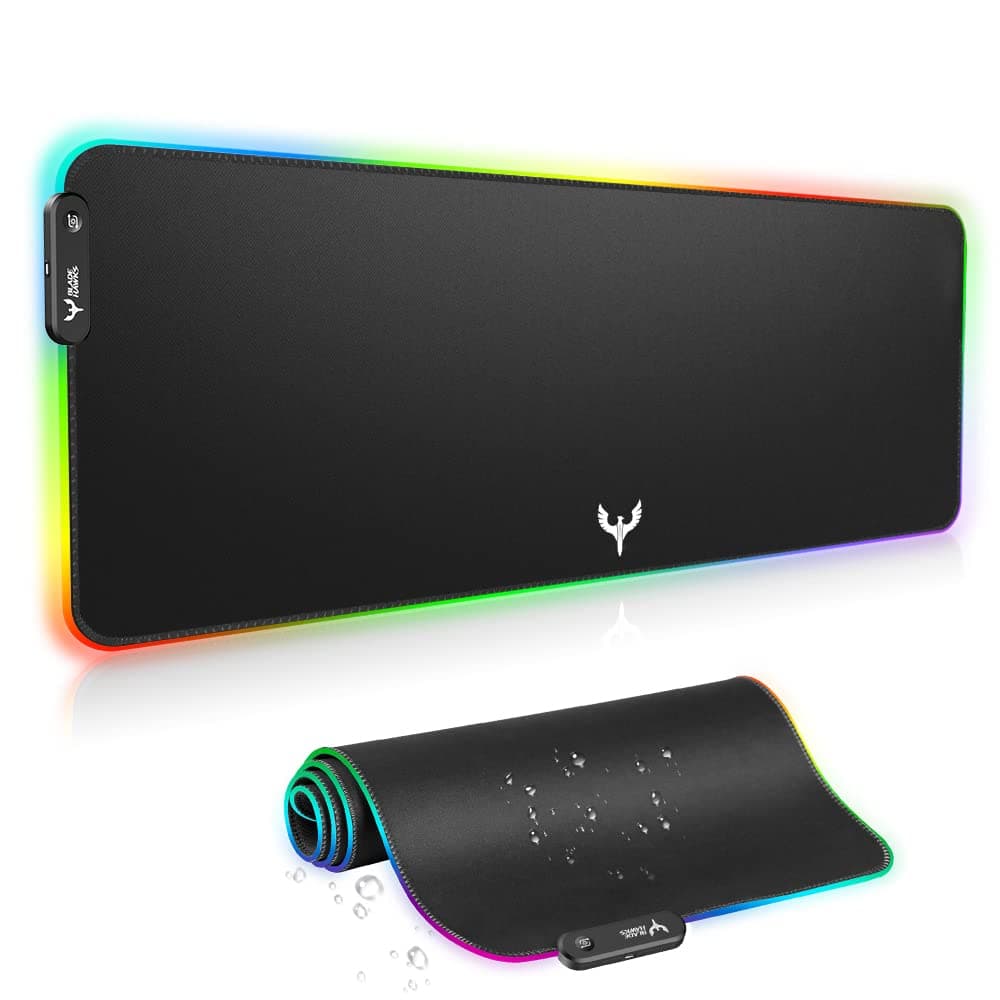 Blade Hawks RGB Gaming Mouse Pad, Extra Large Soft Led Extended Mouse pad (10 Lighting Modes), Non-Slip Rubber Base Computer Keyboard Pad Mat - 31.5 X 12 Inch (XXL-RGB?