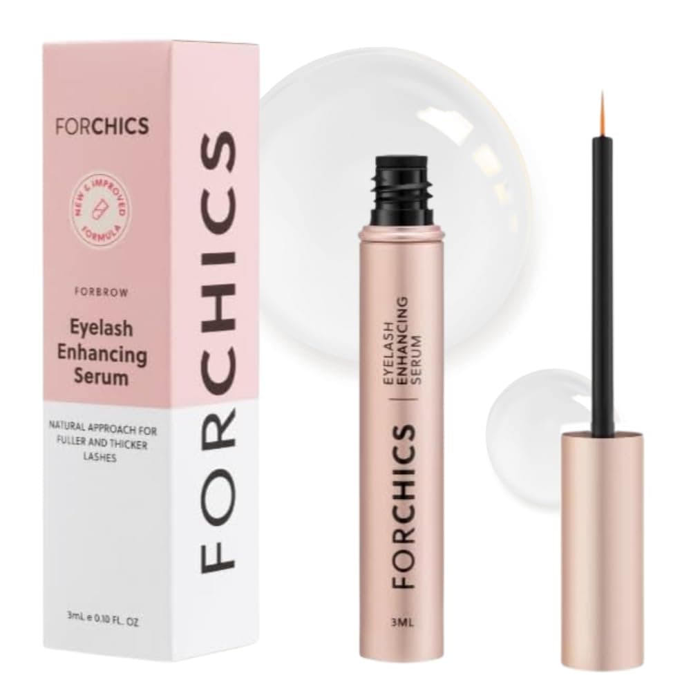 ForChics Eyelash Growth Serum - Prostaglandin-Free Lash Enhancing Serum for Longer, Thicker Lashes and Brows- Natural Formula, Visible Results in 2 Weeks - Vegan, Hormone-Free 0.10 fl. oz / 3ml