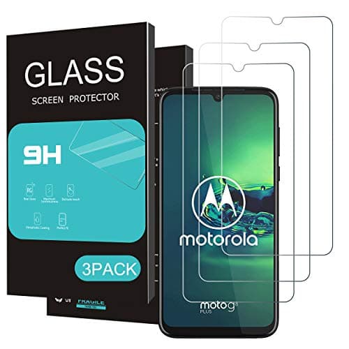 Homemo Screen Protector for Moto G8 Plus 3Pack 2.5D Edge Tempered Glass for Moto G8 Plus Anti Scratch Case Friendly Not for G8 Power lite
