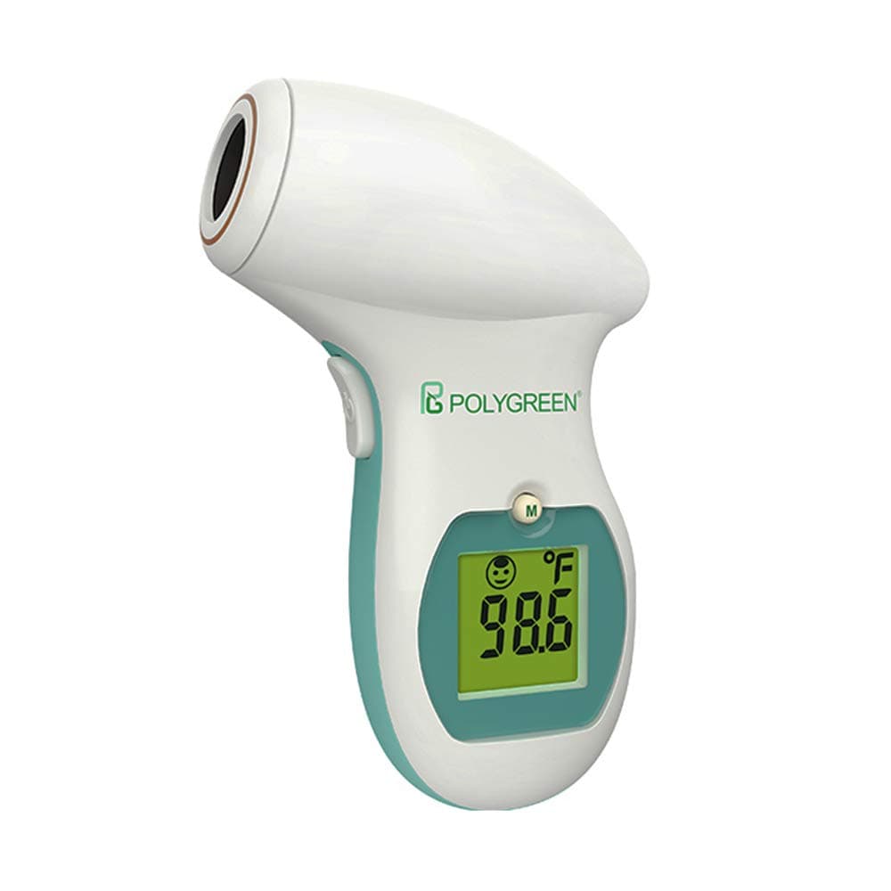Polygreen Non-Contact Digital Thermometer for Adults and Kids, °F/°C Infrared Forehead Thermometer with Fever Alarm, Safe for Babies- KI-8280