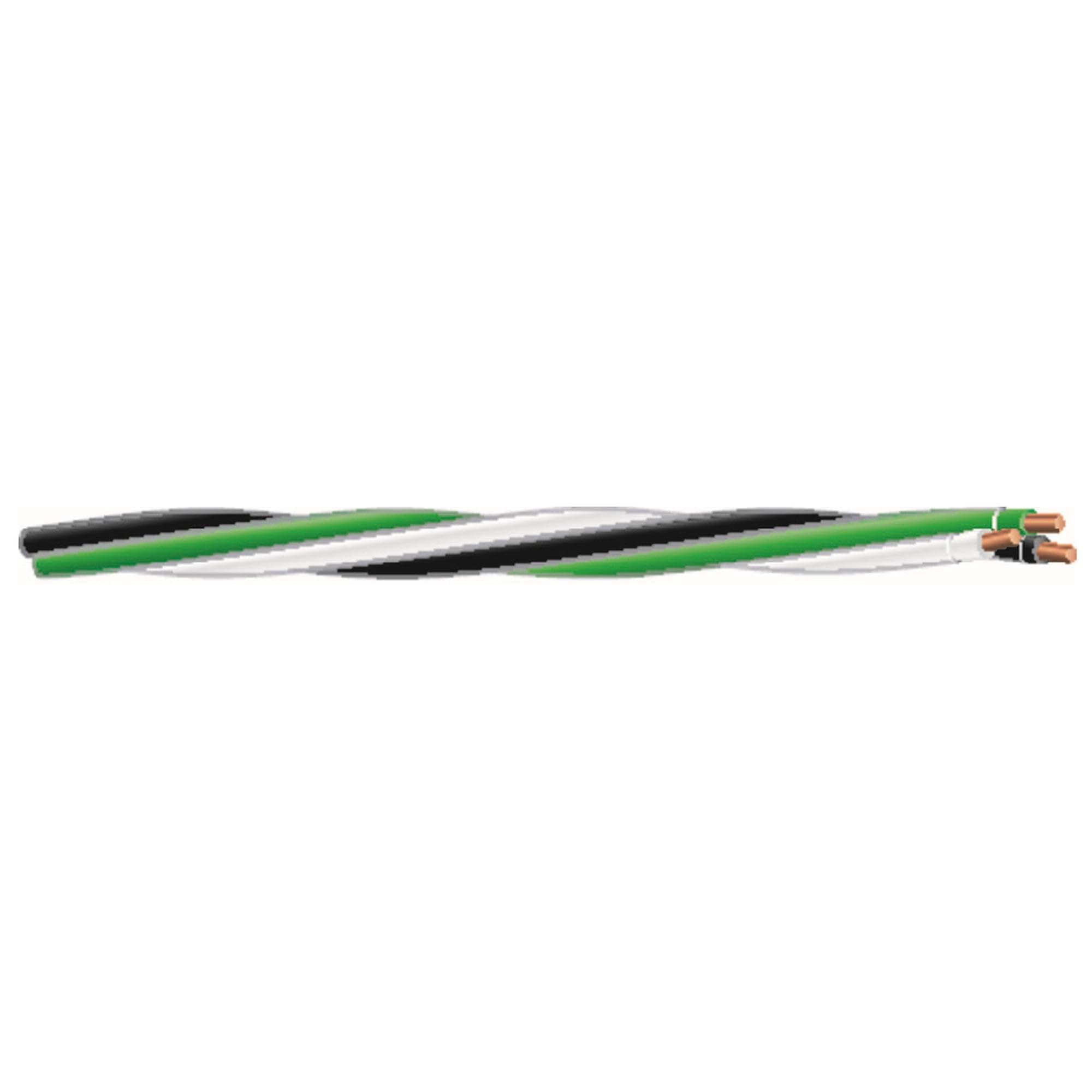 Southwire 25 ft. 12/3 Black/White/Green Solid CU THHN Tri-Wire
