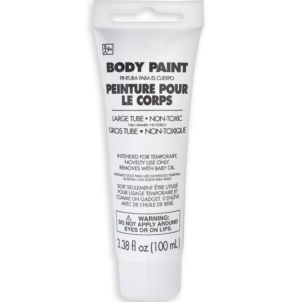 Amscan 39007608 Non Toxic Cream Based Full Body Paint, 34 Oz, White