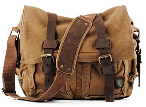 Brown Vintage Military Messenger Bag - Larger Version