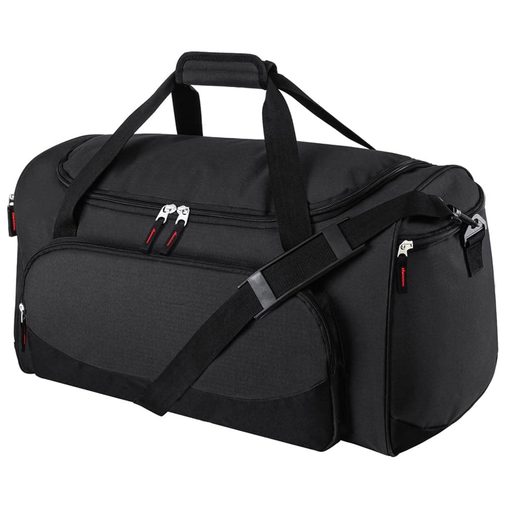 Gym Bag for Men - 55L Black Durable Large Duffle Bag for Travel, Workout, Fitness & Sport