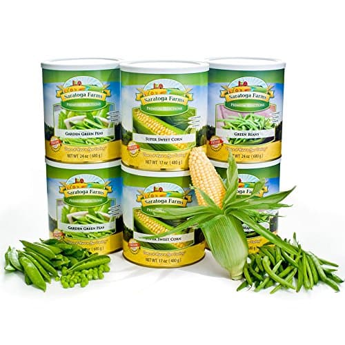 Saratoga Farms Classic Vegetables ReadyPACK w/6 #10 Cans, Variety of Freeze-Dried Vegetables, #1 Food Storage w/ Longest Shelf-Life