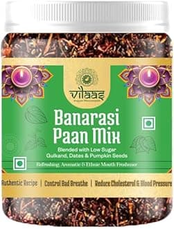 Vilaas Banarasi Meetha Paan Mukhwas 300gm Mouth Freshener For Digestive | Traditional Indian After-Meal Snack | Refreshing Mouthfreshener | No Artificial Flavour, Colour or Preservatives