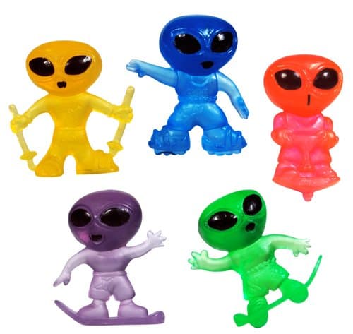 20 Tiny Mini Neon Alien Figures