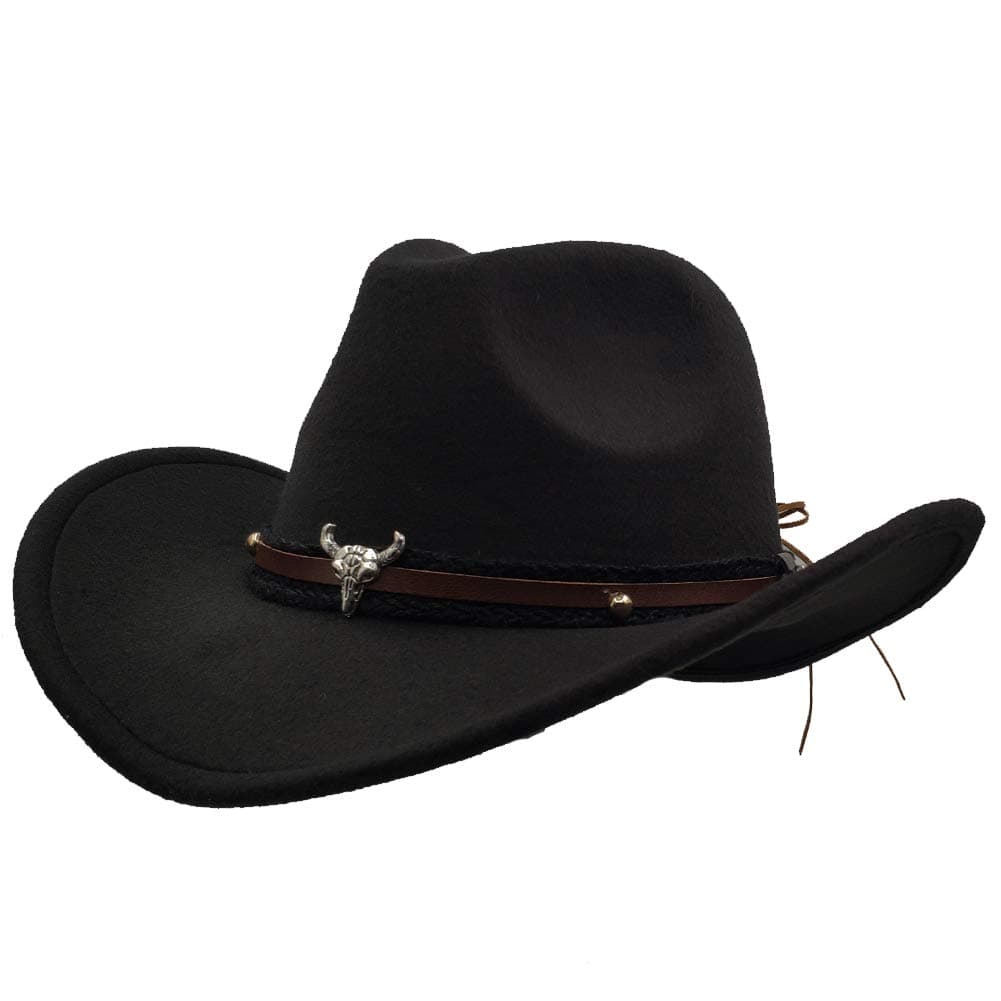 IFSUNMen & Women's Fur Felt Cowboy Hat Wide Brim Western Outback