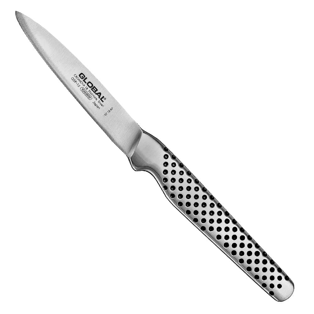 GSF-15 Spearpoint Peeling Knife 8cm Blade, Small Japanese Utility Knife for Peeling Vegetables & Carving Fruit, Stainless Steel Sharp Paring Knife, Small Kitchen Knife Made in Japan