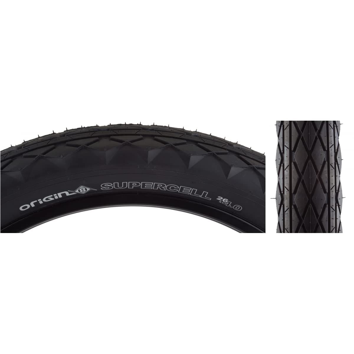 Supercell Wire Bead Fat Bike Tires, 26 x 4.0", Black/Black