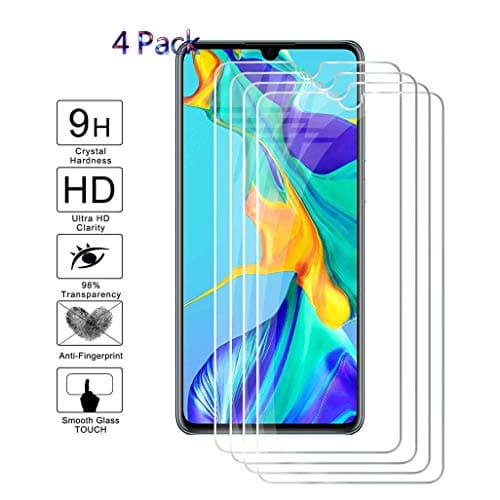 [4-Pack] for Huawei Mate 20 X 5G Screen Protector,HHUAN 9 Hardness Anti-Scratch Tempered Glass Screen Protector,Bubble Free Tempered Glass Protective Film for Huawei Mate 20 X 5G (7.2")