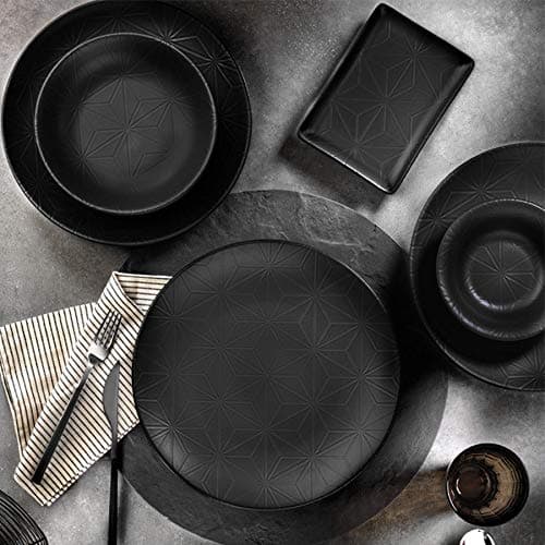 NNTS24Y2894006 Set for 6 People Round Shape Consisting of 6 Breakfast Plates, 6 Dinner Plates, 6 Deep Plates and 6 Bowls Porzellan