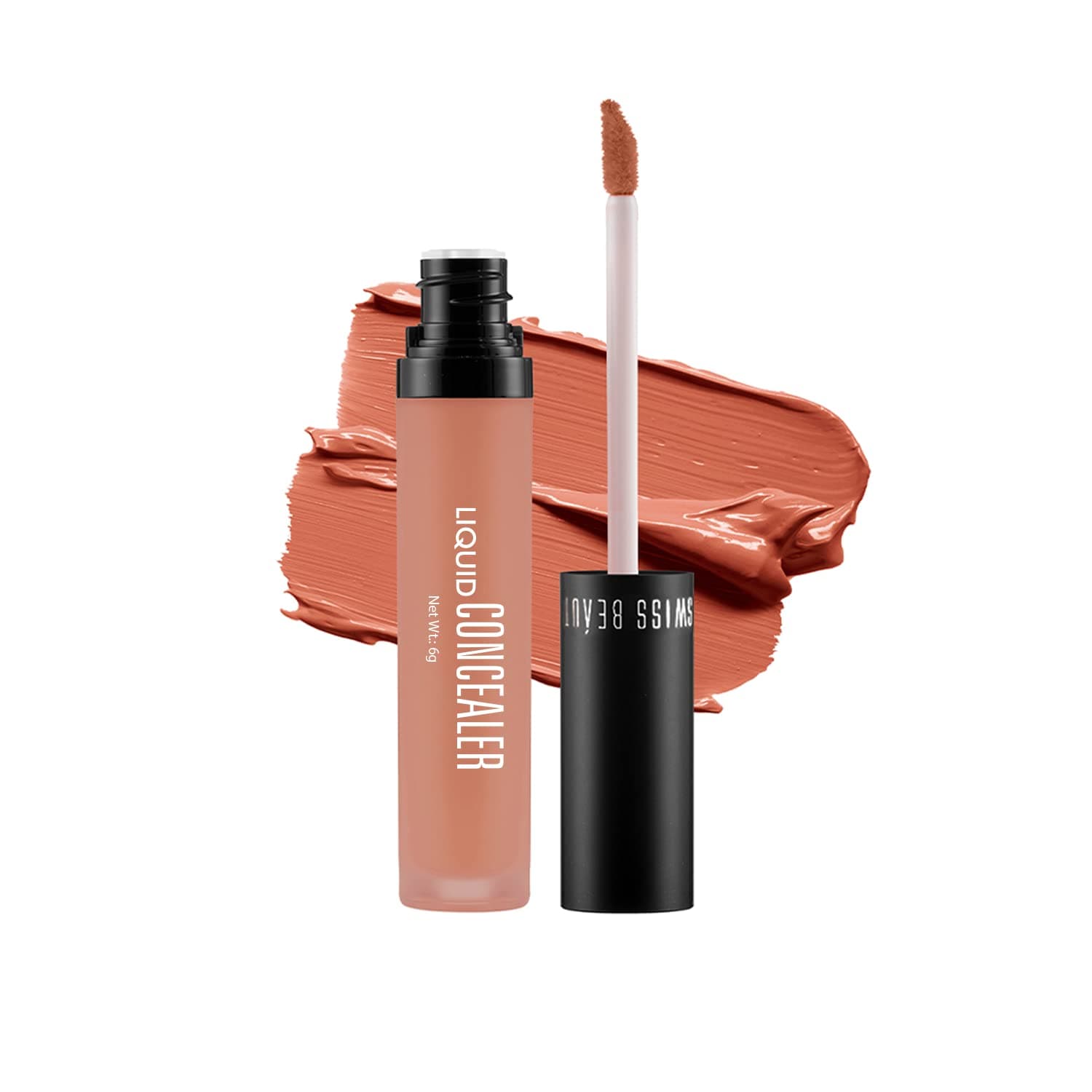 Swiss Beauty Liquid Light weight Concealer with Full Coverage | Easily Blendable Concealer for face makeup with Matte finish 5.6g (Orange 09)