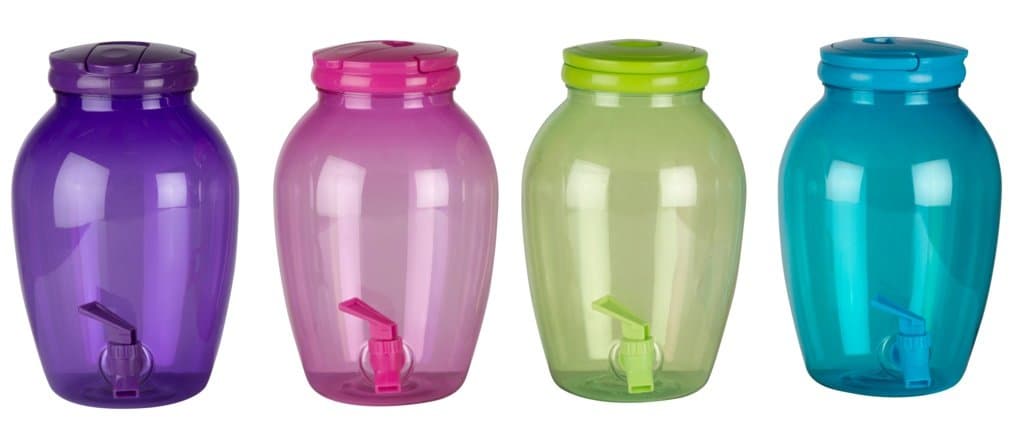 5Lt Plastic Screw Top Colour Summer Drink Beverage Serving Dispenser Jar w/ Tap (Green)