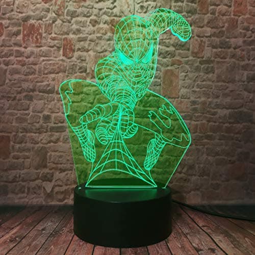 Marvel Gamerverse Spider-Man Action Figure Night Light - Avengers Endgame Legends Attack Spiderman - 16 LED Color 3D Illusion Lamp Light-up Toys Cool Personalized Home Decor - for Child Boys Fans Xmas