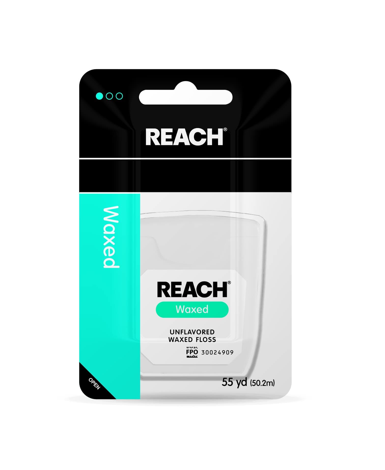 ReachUnflavored Waxed Dental Floss, 55 yds (Pack of 12)