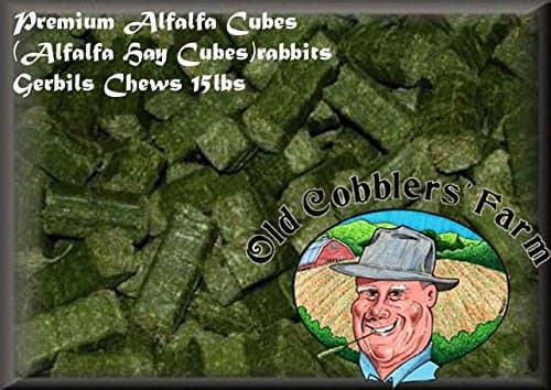 Premium Alfalfa Cubes (Alfalfa Hay Cubes)rabbits Gerbils Chews 15lbs. By Old Cobblers Farm