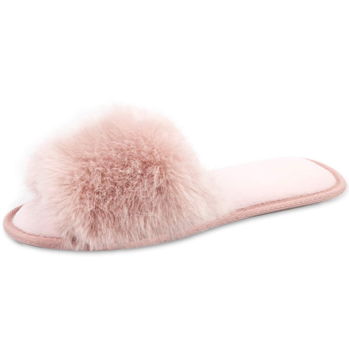 Caramella Bubble Women Fuzzy House Slippers: Fluffy Open Toe Summer Slides Slippers - Furry Ladies Bedroom Slipper - Soft Fur Memory Foam Indoor Outdoor Home Shoes