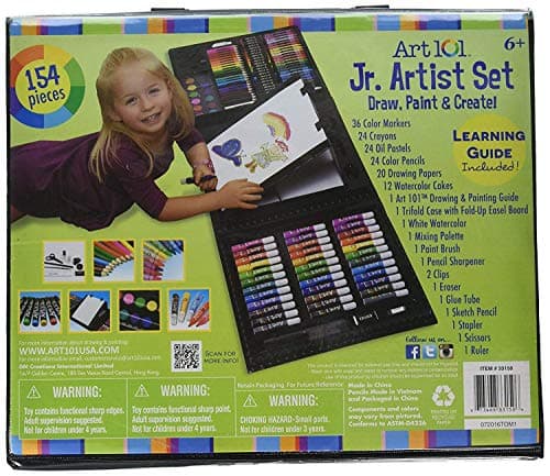 Art 101 Kids 154-Piece Trifold Easel Art Set 2 Pack