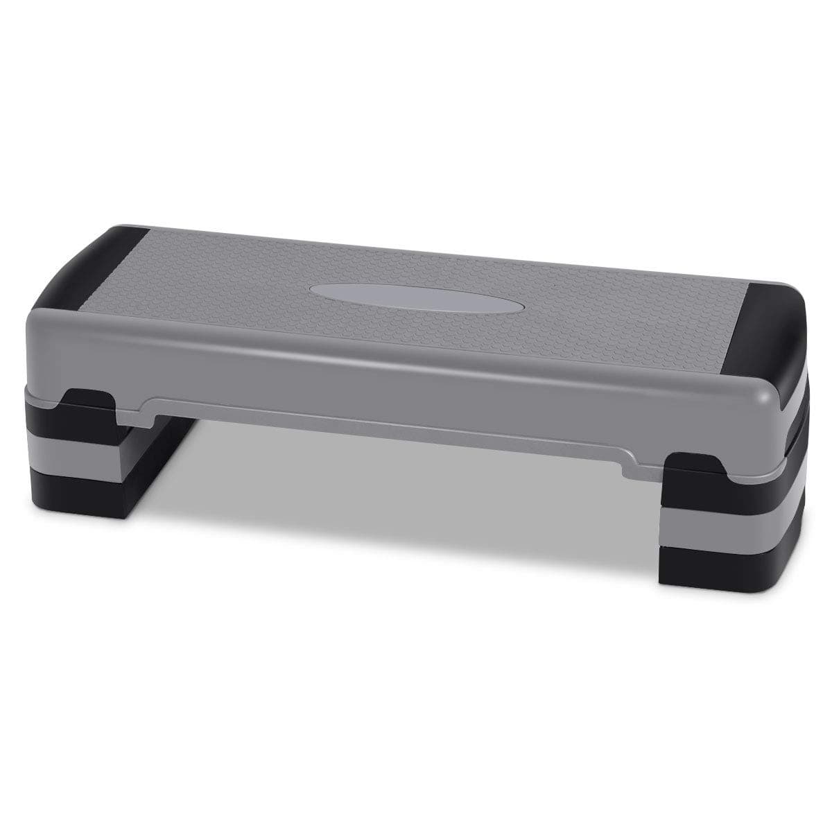 Casart Aerobic Exercise Step Platform 35 Inch W/Non-Slip Surface Adjustable Height 6" - 8" - 10" Exercise Step Platform Trainer Stepper