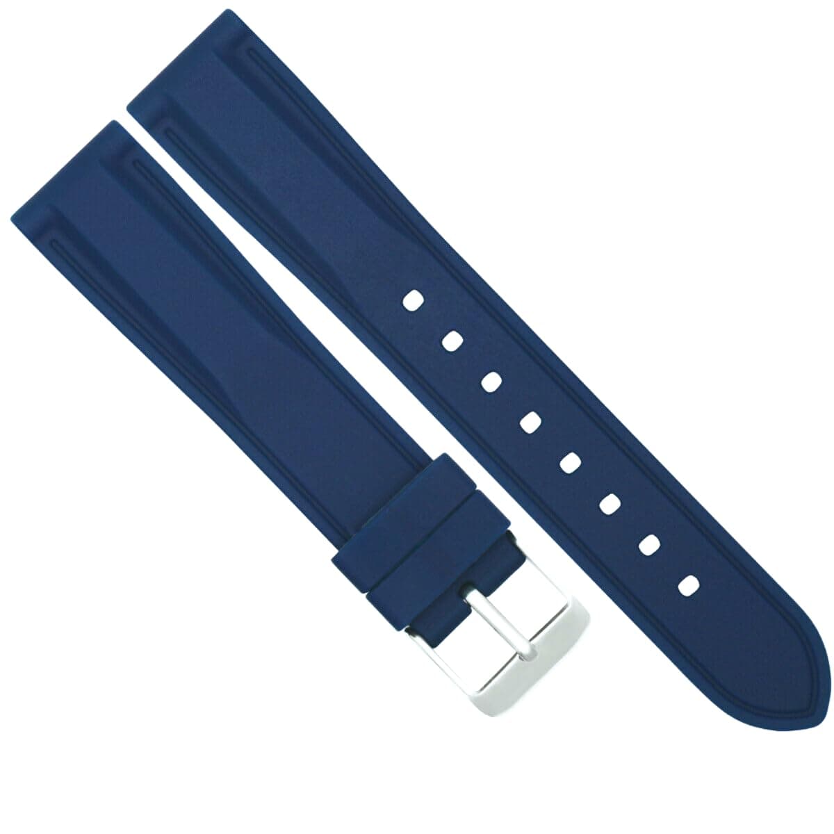 Ewatchparts 18mm Rubber Diver Watch Band Strap Compatible With Tag Heuer Formula F1 Aquaracer Watch Blue