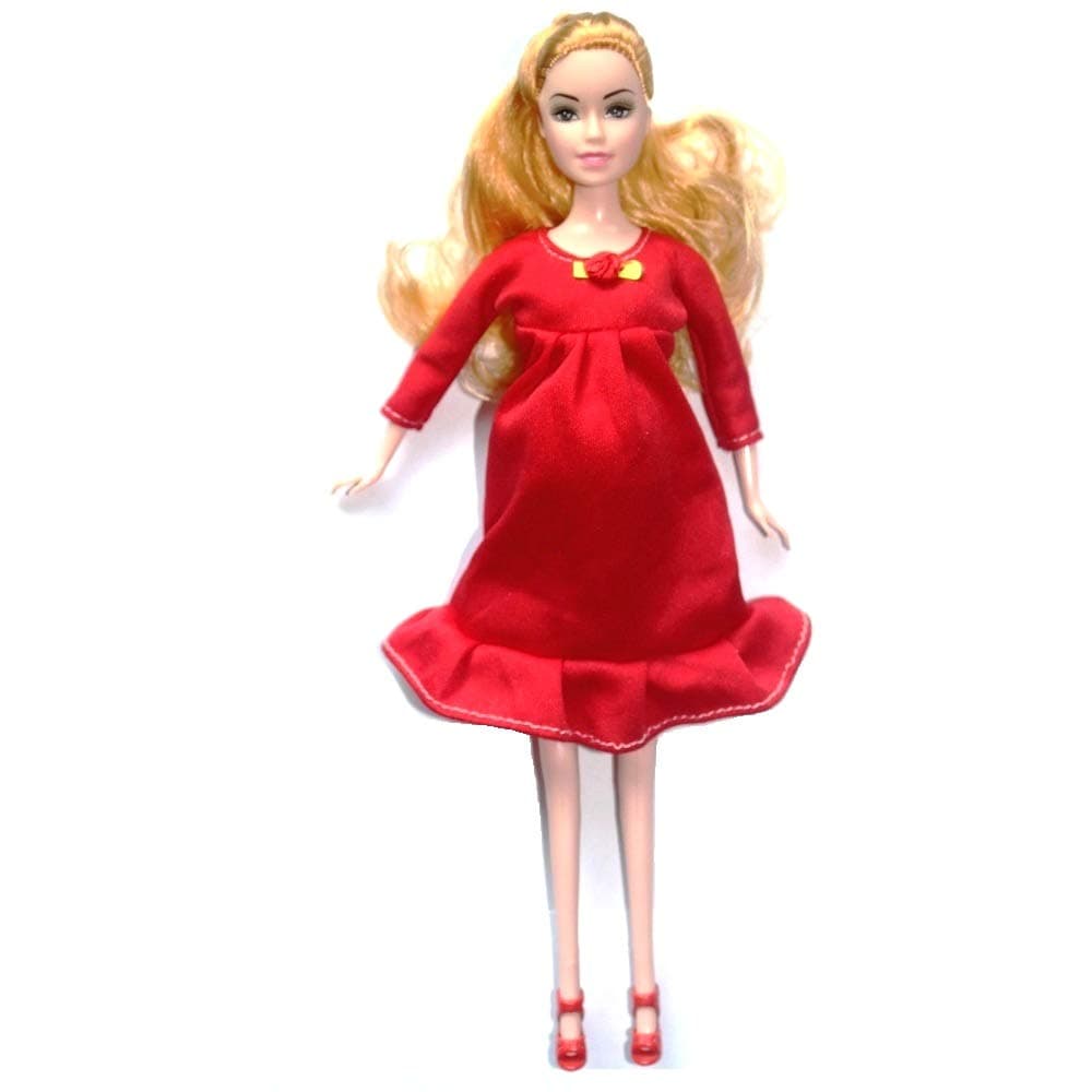 Red Real Pregnant Doll Have a Baby in Her Tummy Mom Doll